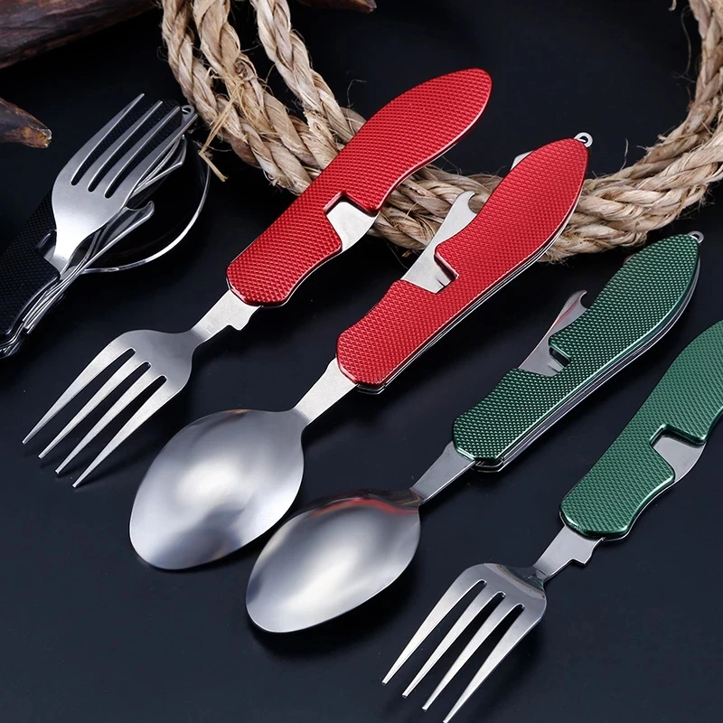 Multi Tool Cutlery Portable Multitool Flatware Utensil Fold Spork Fork Tableware Knife Bottle Can Opener Multi Tool
Multi Tool Cutlery Portable Multitool Flatware Utensil Fold Spork Fork Tableware Knife Bottle Can Opener Multi Tool