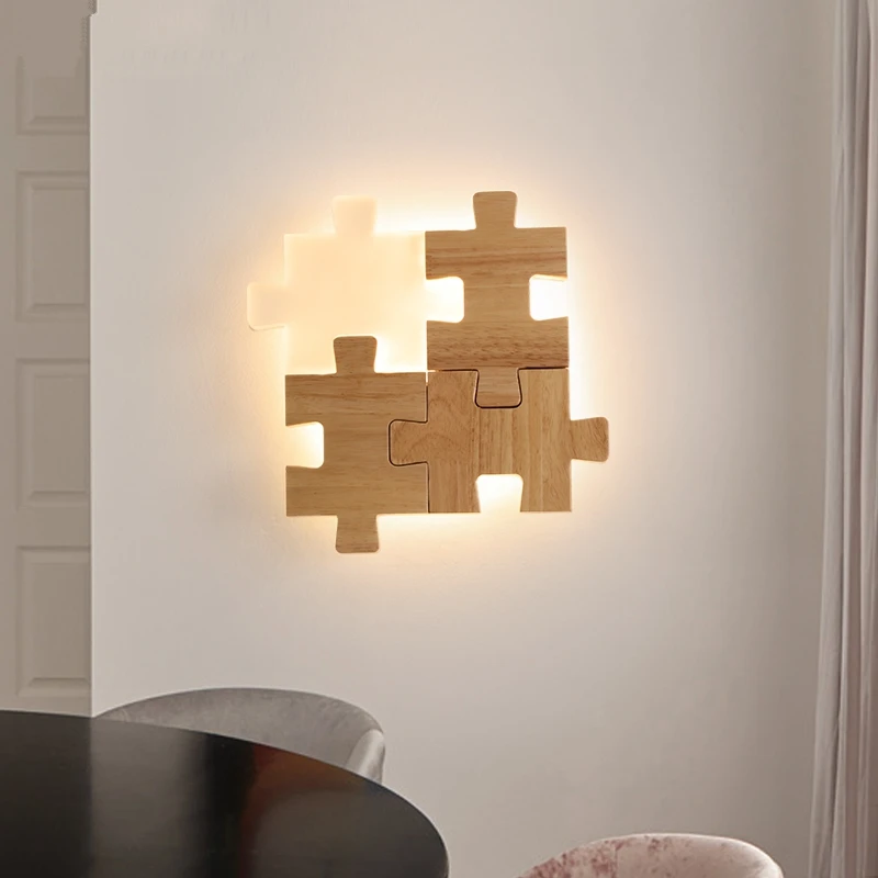 Modern iron wall lamp Nordic minimalist bedroom Bedside ultra-thin wooden puzzle wall lamp living room hall home decor luminaire
Modern iron wall lamp Nordic minimalist bedroom Bedside ultra-thin wooden puzzle wall lamp living room hall home decor luminaire