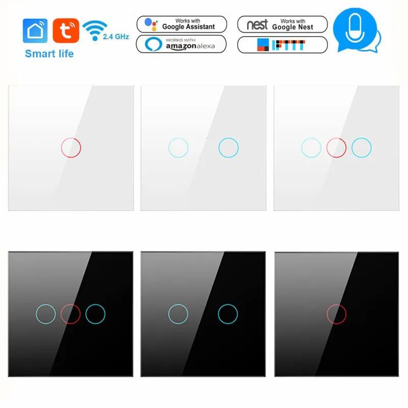 Type 86 Tuya Smart Touch Neutral Switch WiFi Smart Touch Switch 110-240V Home Wall Button For Alexa And Google Home Assistant
Type 86 Tuya Smart Touch Neutral Switch WiFi Smart Touch Switch 110-240V Home Wall Button For Alexa And Google Home Assistant