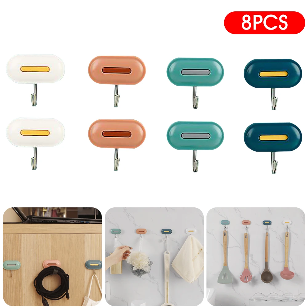 8Pcs Wall Hook Self Adhesive Coat Hook Punch Free Wall Mounted Hook For Kitchen Bathroom Shower Office Multi-Purpose Hooks
8Pcs Wall Hook Self Adhesive Coat Hook Punch Free Wall Mounted Hook For Kitchen Bathroom Shower Office Multi-Purpose Hooks