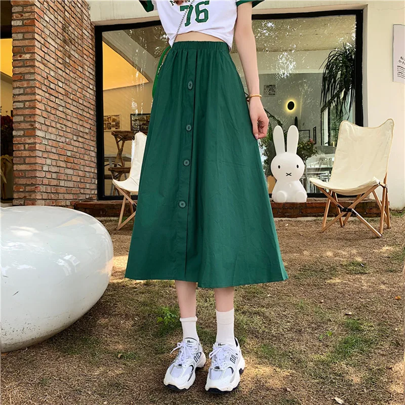 Hzirip High Waist Solid Color Summer Mid-Length Chic Fashion Ladies 2021 Hot Single-Breasted Korean All-Match Casual Skirt
Hzirip High Waist Solid Color Summer Mid-Length Chic Fashion Ladies 2021 Hot Single-Breasted Korean All-Match Casual Skirt