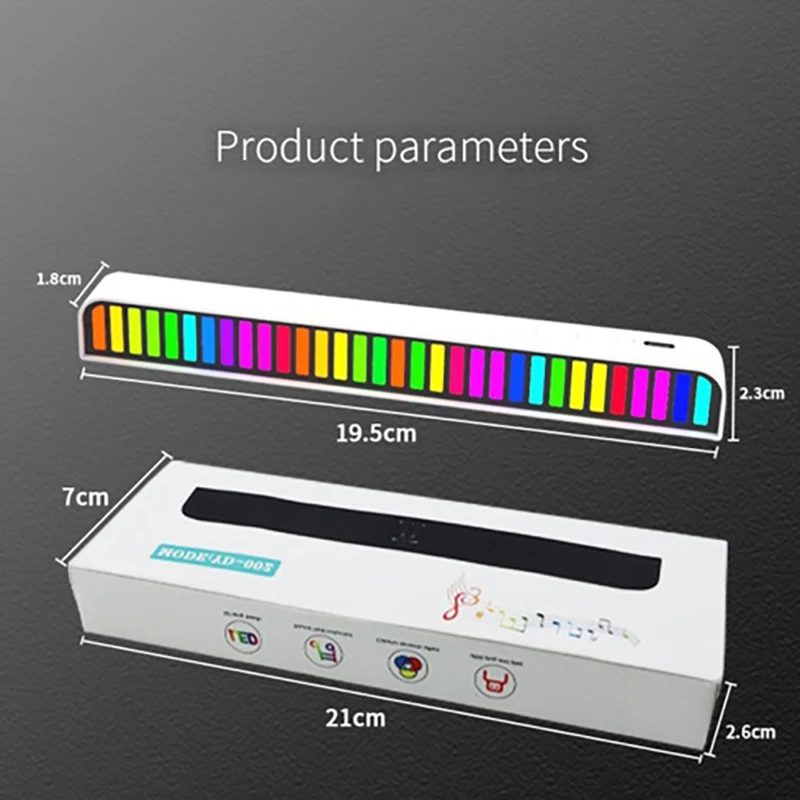 LED Strip Light Sound Control Pickup Rhythm Music Atmosphere RGB Bar USB Colorful Lamp For Car Party | Лампы и освещение
