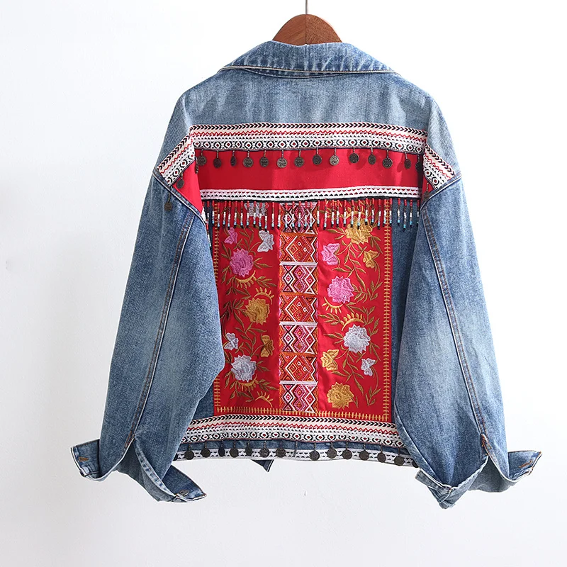 Boho Embroidery Denim Jacket Women Tassel Patch Outerwear Vintage Casual Loose Chaquetas Mujer Jeans Jacket Female Streetwear
Boho Embroidery Denim Jacket Women Tassel Patch Outerwear Vintage Casual Loose Chaquetas Mujer Jeans Jacket Female Streetwear