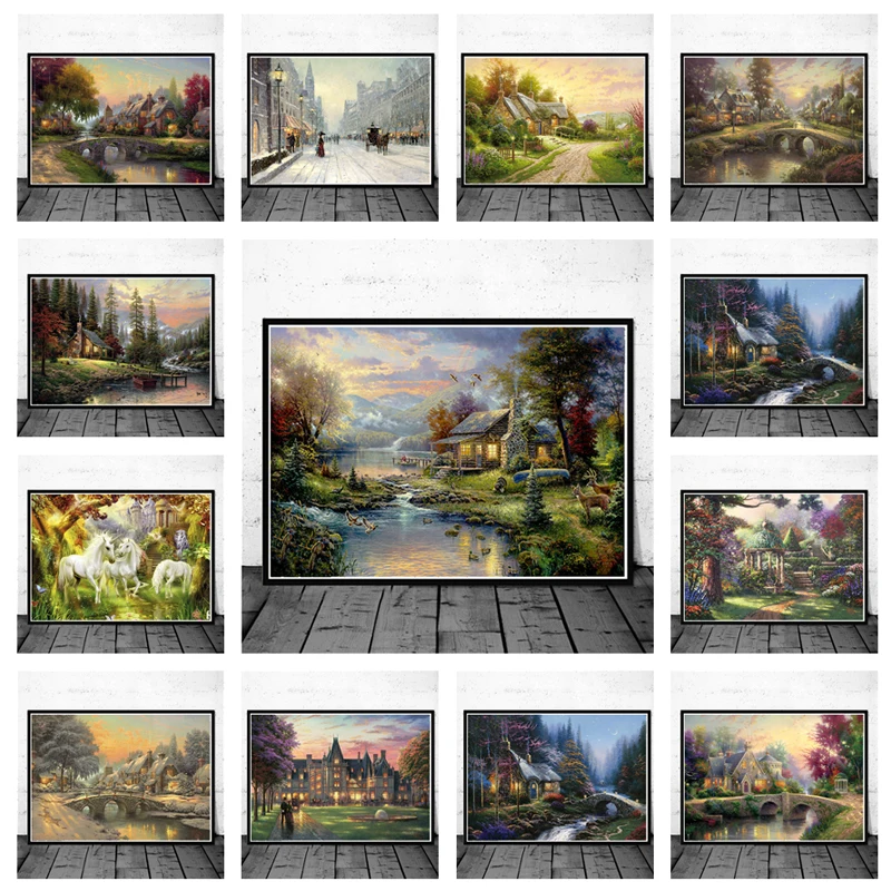 Классический пейзаж Thomas Kinkade, Картина на холсте, репродукции, постеры и принты, настенные художественные картины для гостиной, домашний деко...
Классический пейзаж Thomas Kinkade, Картина на холсте, репродукции, постеры и принты, настенные художественные картины для гостиной, домашний деко...