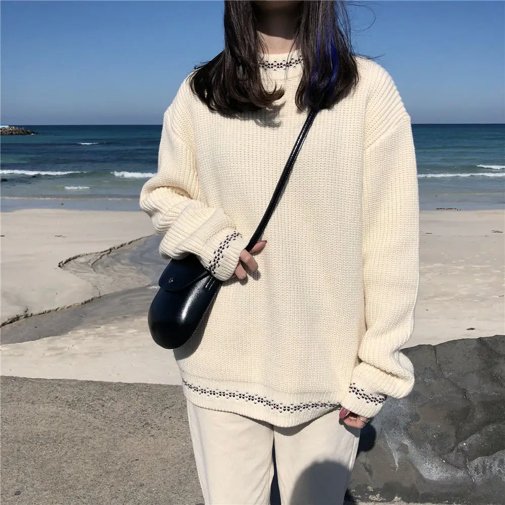 New lazy wind loose wild ins sweater round neck sweater autumn and winter sweater female college style
New lazy wind loose wild ins sweater round neck sweater autumn and winter sweater female college style