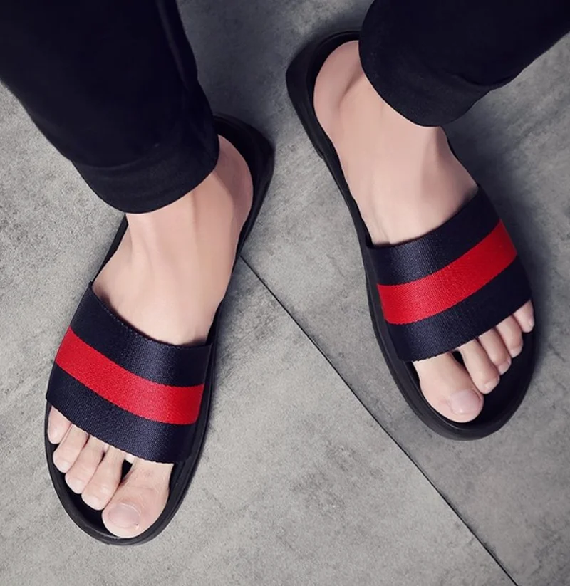Fashion Men's Beach Flip-flops Indoor Slippers Male Woven Non-woven Fabric Non-slip Slippers Zapatos De Hombre 4KD173