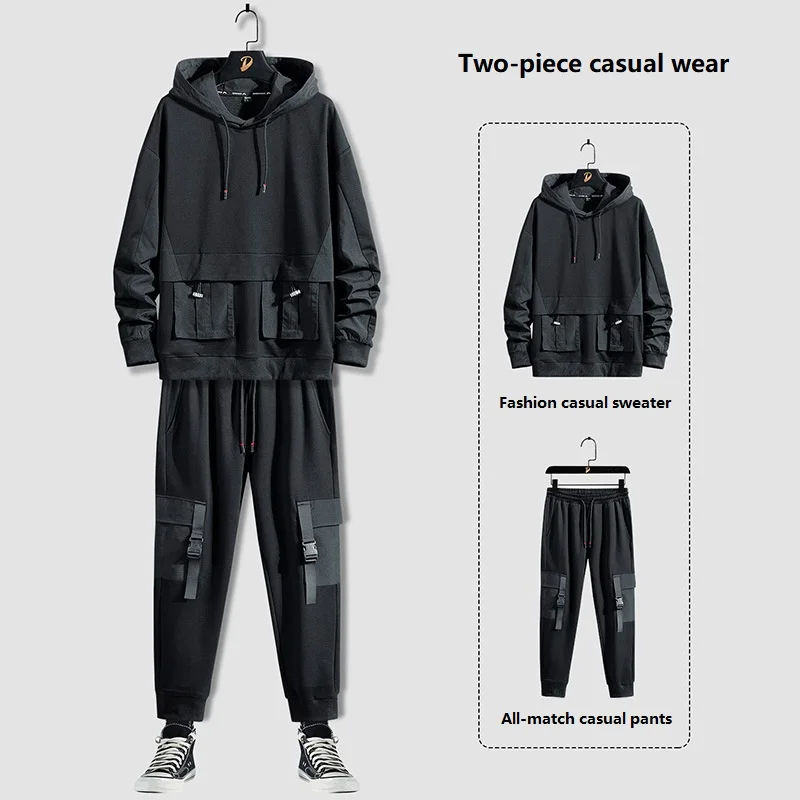 Men Sets Oversized Sports and Leisure Suit Male Korean Style Trend Plus Fertilizer Plus Spring and Autumn Tooling Two-piece Suit
Men Sets Oversized Sports and Leisure Suit Male Korean Style Trend Plus Fertilizer Plus Spring and Autumn Tooling Two-piece Suit