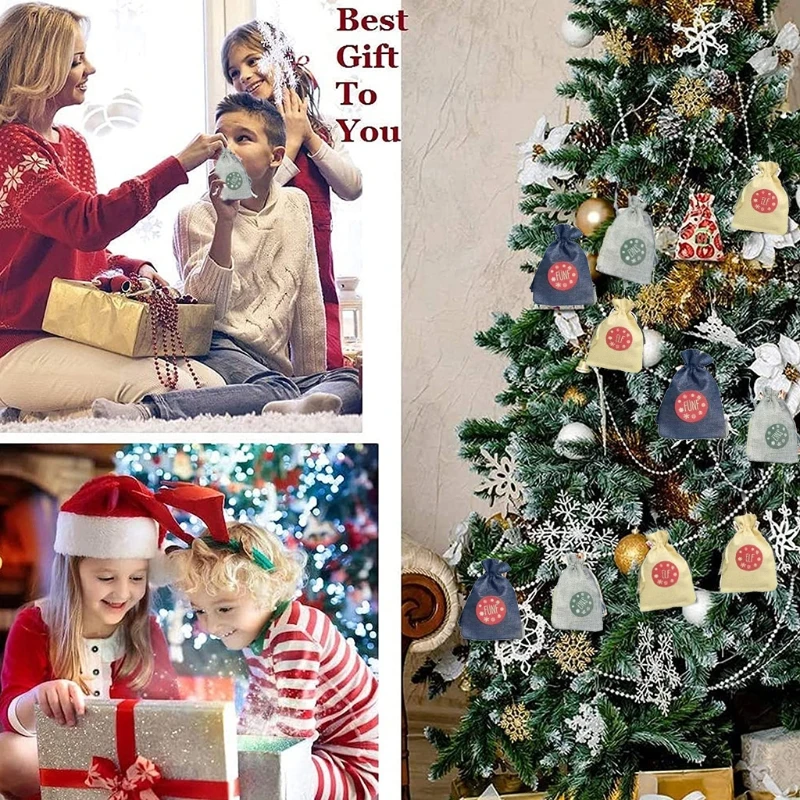 Christmas Advent Calendar Bag Set 24 Days Drawstring Linen Bag Stickers Kit for Xmas Gift Greeting Card Candy Pocket
Christmas Advent Calendar Bag Set 24 Days Drawstring Linen Bag Stickers Kit for Xmas Gift Greeting Card Candy Pocket