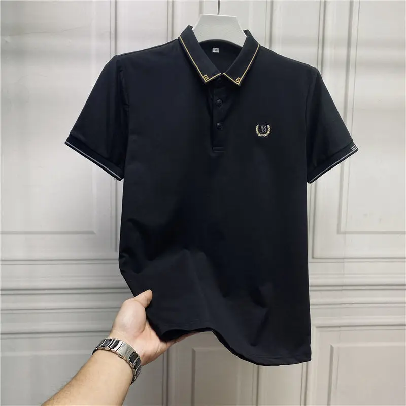 2021 summer new luxury high-end lapel short sleeve T-shirt men's business half sleeve polo shirt
2021 summer new luxury high-end lapel short sleeve T-shirt men's business half sleeve polo shirt