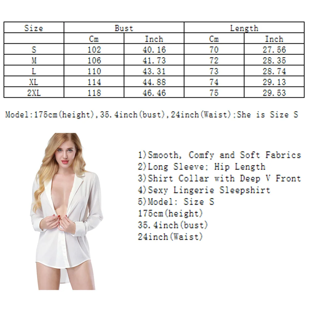 Ladies Sexy White Night Dress Long Sleeve Nighties V-neck Nightwear For Women Nightgown Plus Size Nightdress Homewear
Ladies Sexy White Night Dress Long Sleeve Nighties V-neck Nightwear For Women Nightgown Plus Size Nightdress Homewear