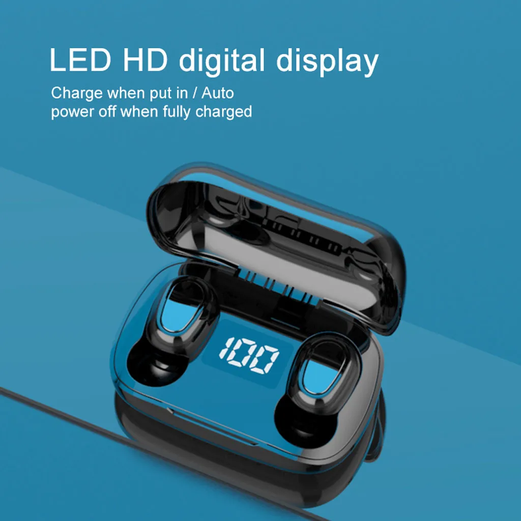 Новые беспроводные наушники со светодиодсветодиодный HD цифровым дисплеем Bluetooth 5