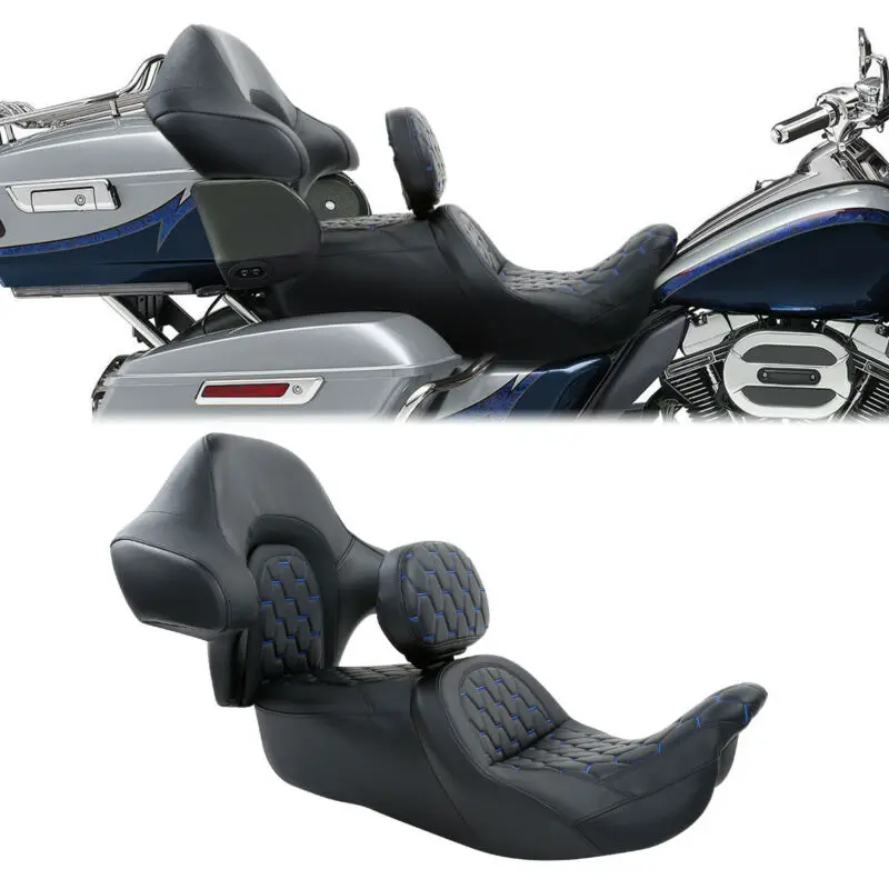 Комплект синих и черных подкладок на спинку сиденья водителя для мотоцикла Harley Touring Road King Glide 2014-2020
Комплект синих и черных подкладок на спинку сиденья водителя для мотоцикла Harley Touring Road King Glide 2014-2020