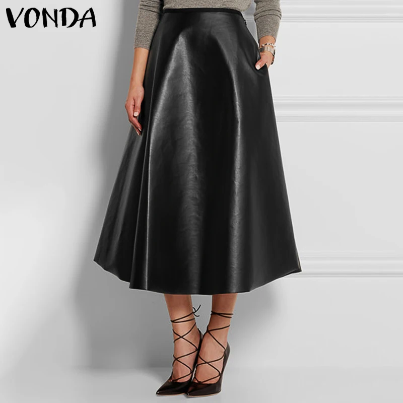 Элегантные юбки-макси из искусственной кожи, однотонные юбки VONDA 2021 с высокой талией, Женская богемная летняя пляжная юбка S-
Элегантные юбки-макси из искусственной кожи, однотонные юбки VONDA 2021 с высокой талией, Женская богемная летняя пляжная юбка S-