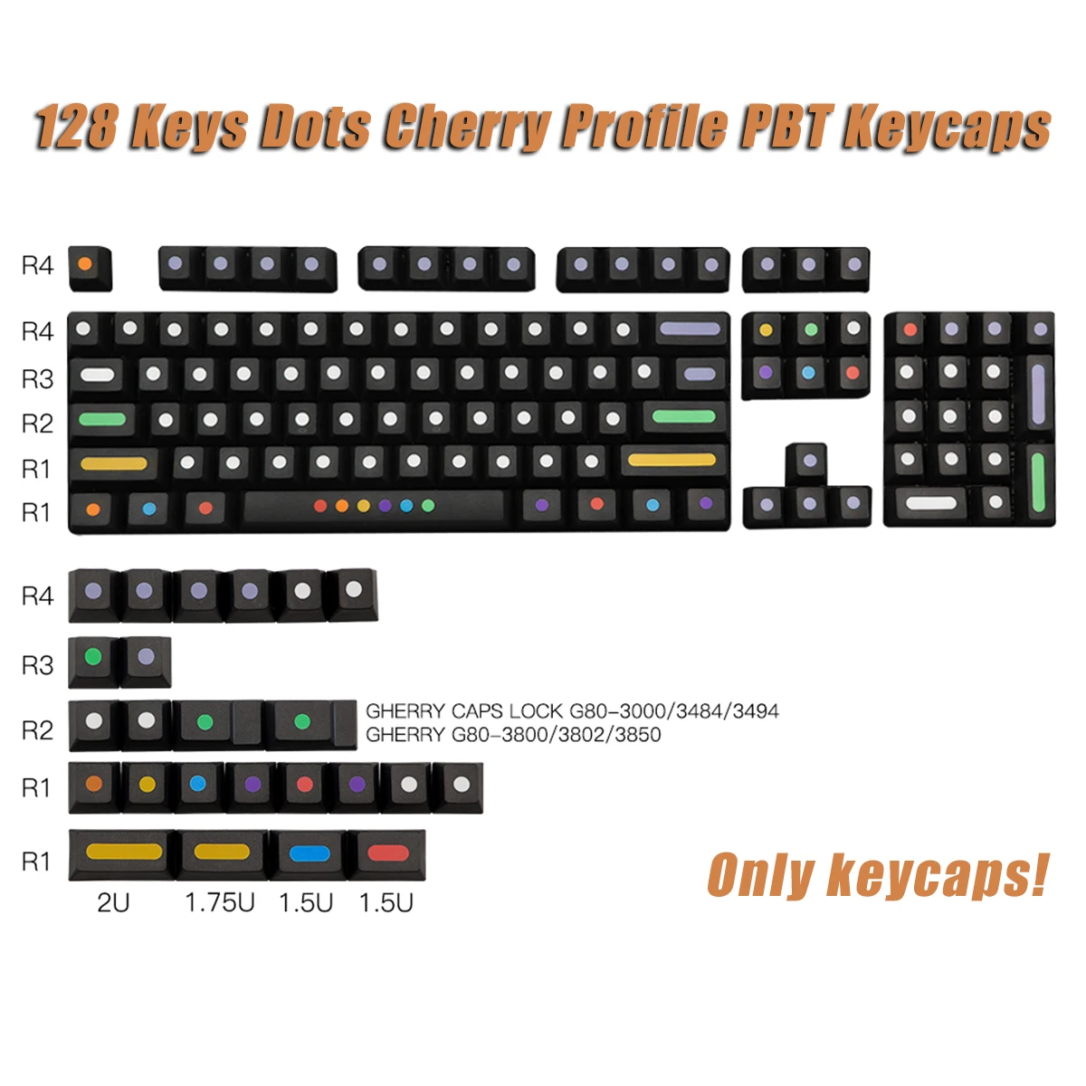 128 Keys/set Dots Keycaps Set Cherry Profile PBT Dye Sublimation Key Caps For 84 Keys Cherry Mx Switch Mechanical Keyboard
128 Keys/set Dots Keycaps Set Cherry Profile PBT Dye Sublimation Key Caps For 84 Keys Cherry Mx Switch Mechanical Keyboard