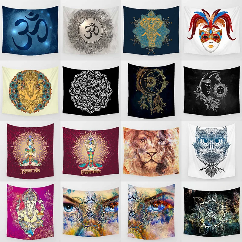 

Thirty points indian yoga picture trippy moon look at sun picture wall decor wall art tapestry rectangle wall hanging tapestry