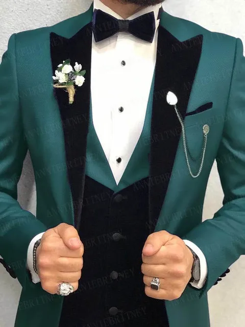 2021 Men's Suit Fashion Formal Business Slim Fit 3-Pieces Green Blazers Black Pant Men's Tuxedo Wedding Men Suits Groom Suit
2021 Men's Suit Fashion Formal Business Slim Fit 3-Pieces Green Blazers Black Pant Men's Tuxedo Wedding Men Suits Groom Suit