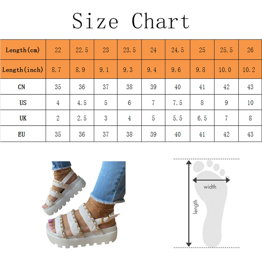 Big Size 36-43 Brand New Women's Platform Summer Sandals Fashion Chain Wedges Heels Women Sandals Casual Party Lady Shoes Woman
Big Size 36-43 Brand New Women's Platform Summer Sandals Fashion Chain Wedges Heels Women Sandals Casual Party Lady Shoes Woman