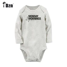 Monday Morning Life is Better When You Laughing Design Newborn Baby Bodysuit Toddler Onesies Long Sleeve Jumpsuit Cotton Clothes