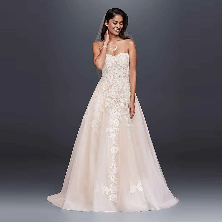 WG3861 Wedding Gowns 2021 Lace Light Champagne Design Sweetheart Appliques A-Line Birdal Dresses Custom Made Court Train
WG3861 Wedding Gowns 2021 Lace Light Champagne Design Sweetheart Appliques A-Line Birdal Dresses Custom Made Court Train
