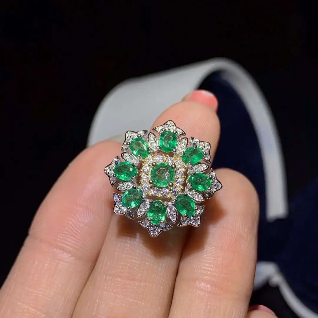 CoLife Jewelry 925 Silver Emerald Ring for Party 9 Pieces Natural Emerald Silver Ring Brithday Gift for Woman
CoLife Jewelry 925 Silver Emerald Ring for Party 9 Pieces Natural Emerald Silver Ring Brithday Gift for Woman