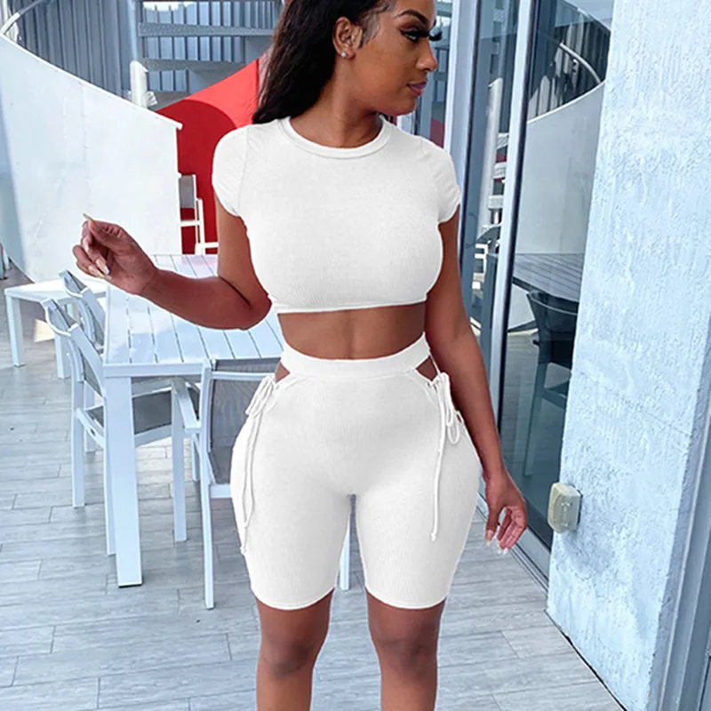 Bodycon Screw Thread Hollow Bandage 2-Piece Sets Women Mini T Shirts+Shorts Tracksuit Streetwear Ladies New Summer Outfit Suits
Bodycon Screw Thread Hollow Bandage 2-Piece Sets Women Mini T Shirts+Shorts Tracksuit Streetwear Ladies New Summer Outfit Suits