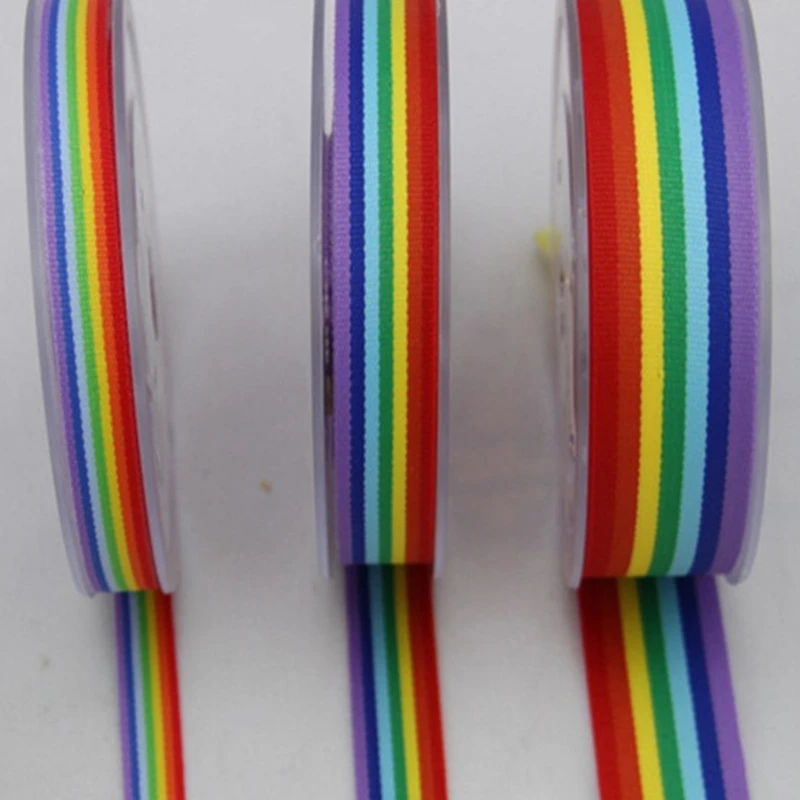 (100 yards/pack) 10mm 15mm 25mm double face pretty grosgrain rainbow stripe decorative Ribbon tape for Festivals Birthday Party
(100 yards/pack) 10mm 15mm 25mm double face pretty grosgrain rainbow stripe decorative Ribbon tape for Festivals Birthday Party