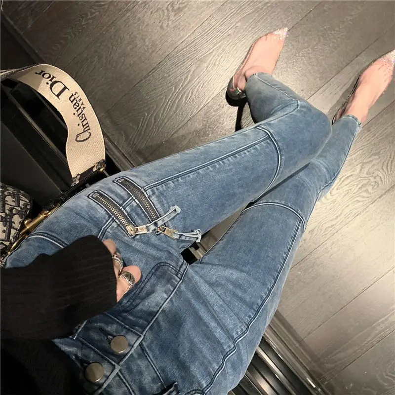 Vintage High waist skinny denim pencil pants Women's large size casual Stretch jeans female Elastic wais street wear trousers
Vintage High waist skinny denim pencil pants Women's large size casual Stretch jeans female Elastic wais street wear trousers