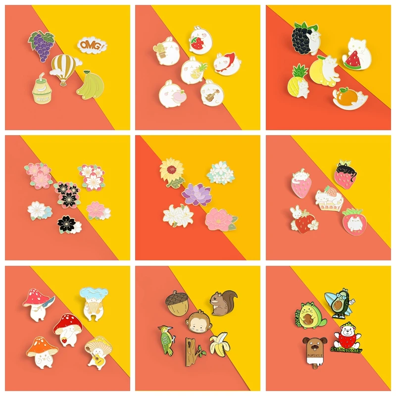 4-8PCS/Set Cartoon Flower Fruit Brooches Cute Mushroom Enamel Lapel Pins Plant Badge Backpacks for Women Jewelry Gifts Wholesale
4-8PCS/Set Cartoon Flower Fruit Brooches Cute Mushroom Enamel Lapel Pins Plant Badge Backpacks for Women Jewelry Gifts Wholesale