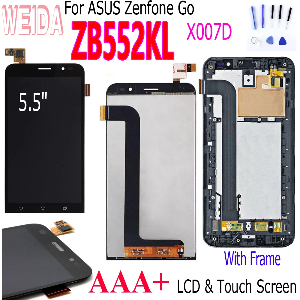 Оригинальный сенсорный ЖК экран WEIDA 5 дюйма для Asus Zenfone GO ZB552KL X007D дисплей в