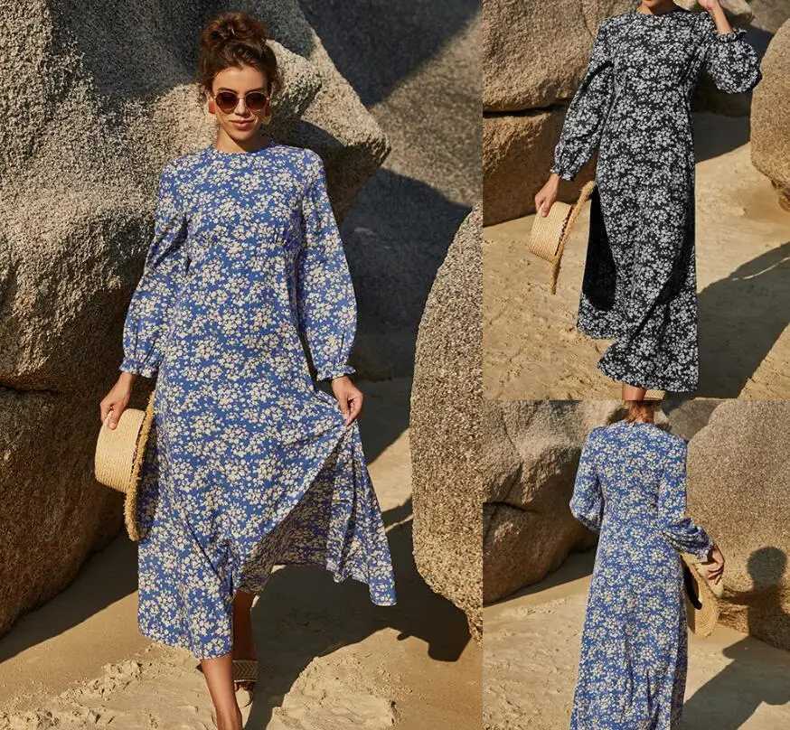 Fashion Retro Floral Long-Sleeved Spring And Autumn Temperament Mid-Length Large Swing Skirt And Get 6 Pcs Nose Strip Free
Fashion Retro Floral Long-Sleeved Spring And Autumn Temperament Mid-Length Large Swing Skirt And Get 6 Pcs Nose Strip Free