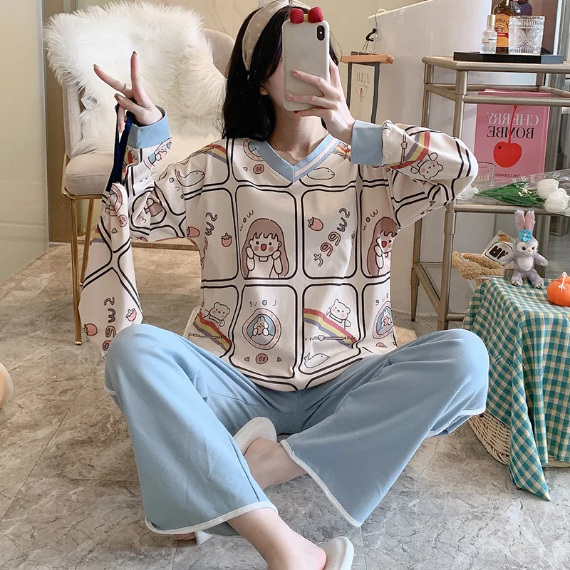 Женская Хлопковая пижама с длинными рукавами, комплект из тонкой ткани с сумкой в виде кролика, дельфина на весну и осень, свежая летняя и зи...
Женская Хлопковая пижама с длинными рукавами, комплект из тонкой ткани с сумкой в виде кролика, дельфина на весну и осень, свежая летняя и зи...