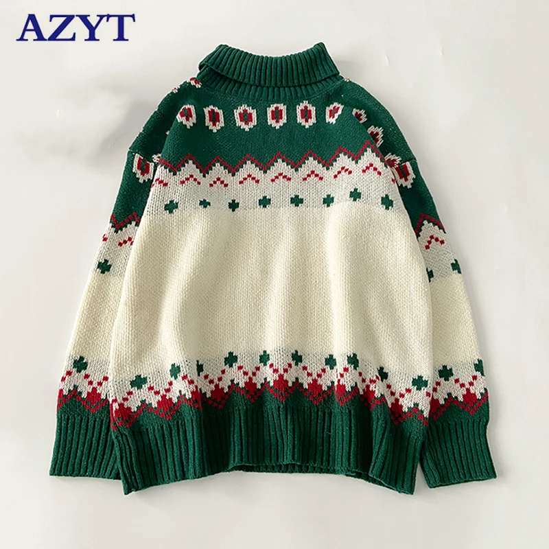 AZYT Winter Warm Turtleneck Sweater Women Pullovers Vintage Panelled Jumper Women Sweater Korean Loose Knitwear Pull Femme 2022
AZYT Winter Warm Turtleneck Sweater Women Pullovers Vintage Panelled Jumper Women Sweater Korean Loose Knitwear Pull Femme 2022