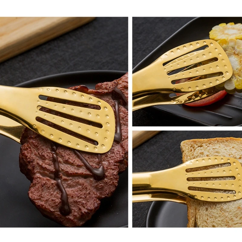 

Stainless Steel Steak Clip BBQ Barbecue Salad Serving Tongs Gripper Bread Pizza Clamp Kitchen Utensil Tools for Cooking