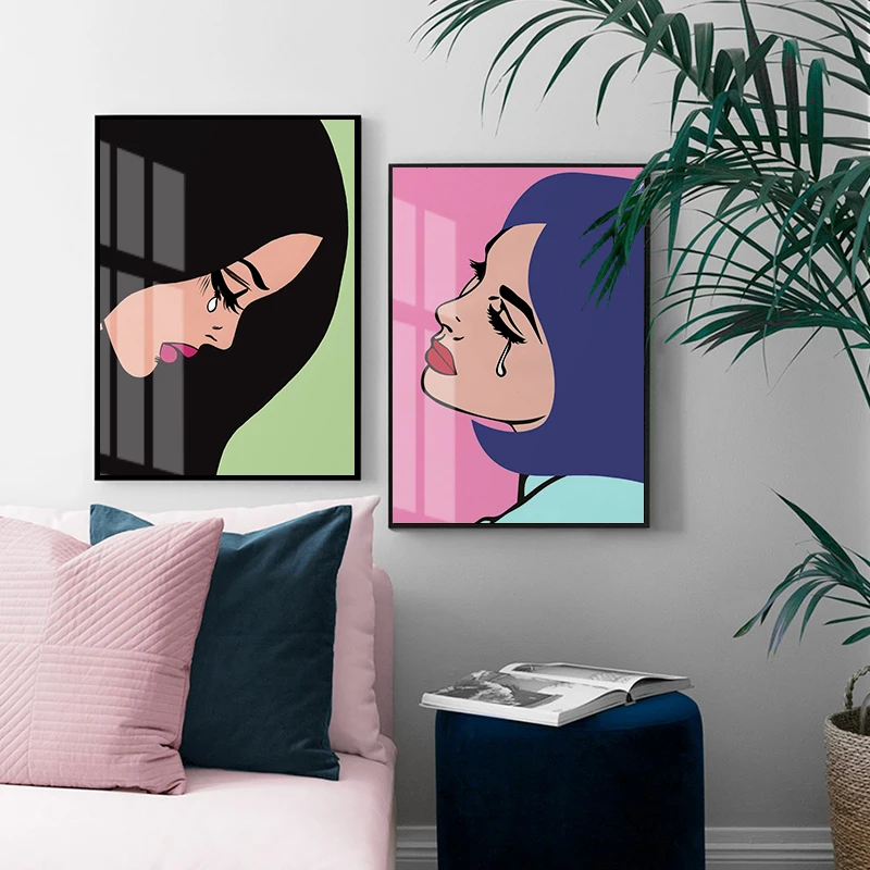 Abstract Pop Art Poster American Crying Girl Biting Red Lips Canvas Painting Print Wall Art Pictures for Girls Room Home Decor
Abstract Pop Art Poster American Crying Girl Biting Red Lips Canvas Painting Print Wall Art Pictures for Girls Room Home Decor