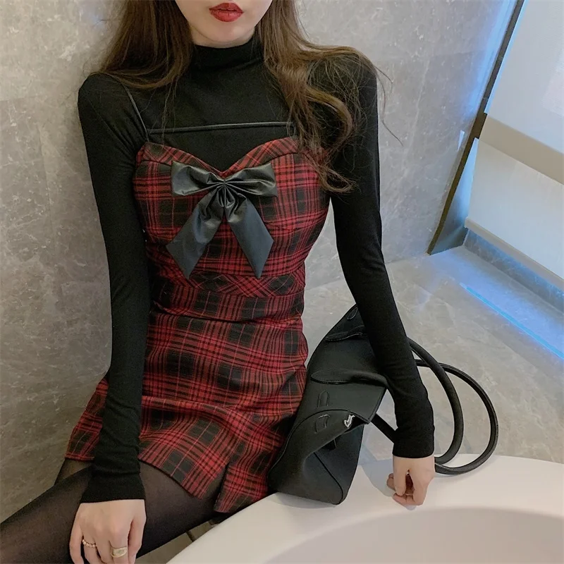 Women's Slip Dress Autumn French Retro Plaid Sheath Skirt Bow Small Waist-controlled Skirt Fashion
Women's Slip Dress Autumn French Retro Plaid Sheath Skirt Bow Small Waist-controlled Skirt Fashion