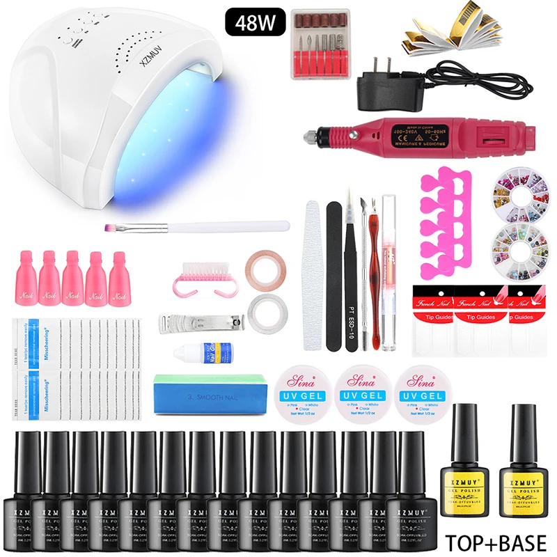 Semi-permanent removable nail polish set professional nail dryer LED light electric drill trimming polished handle nail gel set
Semi-permanent removable nail polish set professional nail dryer LED light electric drill trimming polished handle nail gel set