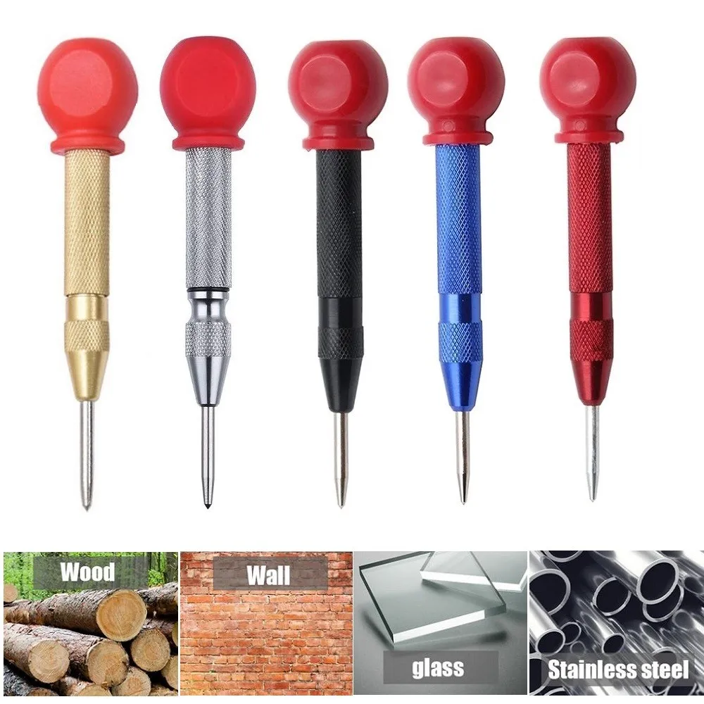Automatic Center Punch Spring Loaded Marking Starting Holes Tool Wood Press Dent Marker Woodwork Hole Drill Bits Hand Tool
Automatic Center Punch Spring Loaded Marking Starting Holes Tool Wood Press Dent Marker Woodwork Hole Drill Bits Hand Tool