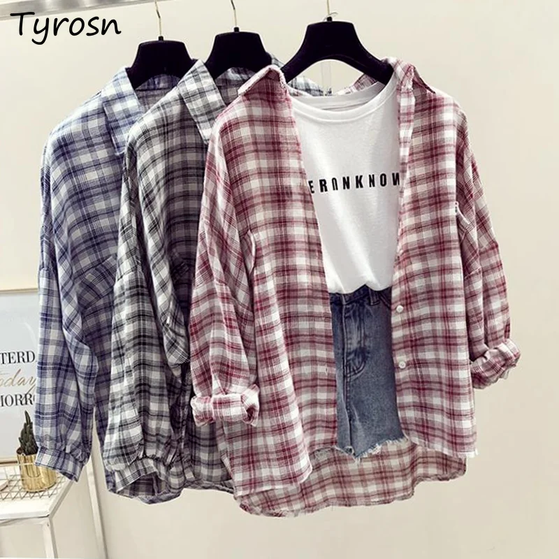 Рубашка женская в клетку, винтажная Классическая мешковатая блузка оверсайз в стиле ольччан с отложным воротником, однобортная элегантная ...
Рубашка женская в клетку, винтажная Классическая мешковатая блузка оверсайз в стиле ольччан с отложным воротником, однобортная элегантная ...