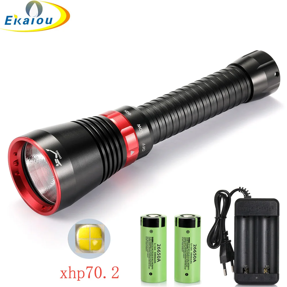 new Professional Diving Flashlight 6000 Lumens XHP70.2 LED White/ Yellow light Waterproof Underwater Tactical Torch Hunting lamp
new Professional Diving Flashlight 6000 Lumens XHP70.2 LED White/ Yellow light Waterproof Underwater Tactical Torch Hunting lamp