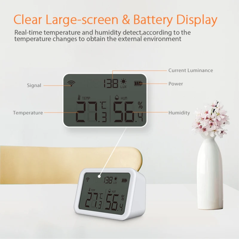 Zigee WIFI Temperature And Humidity Sensor With LCD Display Tuya Smart Life Indoor Hygrometer Smart Home Thermometer Detector
Zigee WIFI Temperature And Humidity Sensor With LCD Display Tuya Smart Life Indoor Hygrometer Smart Home Thermometer Detector