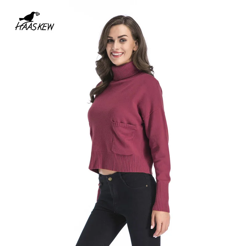 HAASKEW Autumn And Winter Tops Women's Sweaters High Neck Long Sleeves Solid Color Base Soft Warmth Slim Knit Sweater Pullover
HAASKEW Autumn And Winter Tops Women's Sweaters High Neck Long Sleeves Solid Color Base Soft Warmth Slim Knit Sweater Pullover