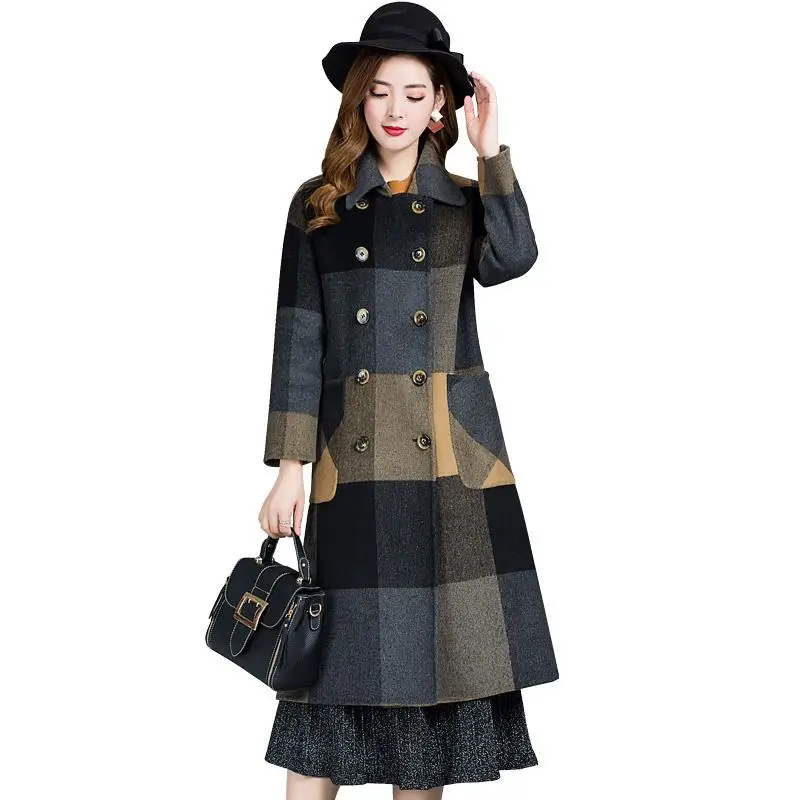 New Winter Temperament Wool Coat Female Long 2021 Korean High Grade Large Size Parka Lattice Thick Warm Wool Coat Women Jacket
New Winter Temperament Wool Coat Female Long 2021 Korean High Grade Large Size Parka Lattice Thick Warm Wool Coat Women Jacket