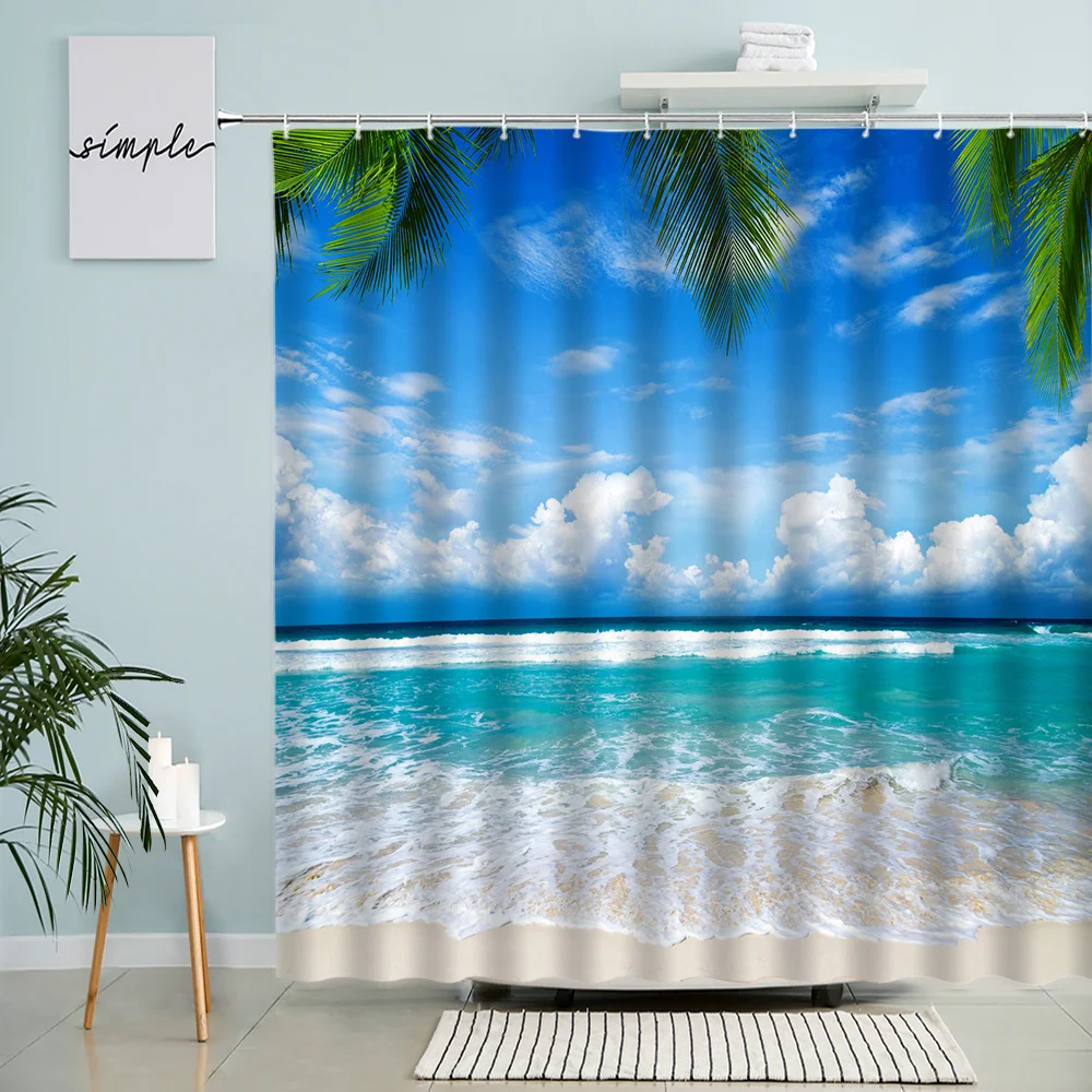 Ocean Scenery Shower Curtain Holiday Theme Bathroom Decor Beach Pier Green Plants Palm Trees Natural Landscape Screen Home Decor
Ocean Scenery Shower Curtain Holiday Theme Bathroom Decor Beach Pier Green Plants Palm Trees Natural Landscape Screen Home Decor