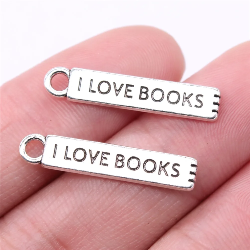 20pcs 27x5mm Antique Silver Color I Love Books Charms For Jewelry Making B16217
20pcs 27x5mm Antique Silver Color I Love Books Charms For Jewelry Making B16217