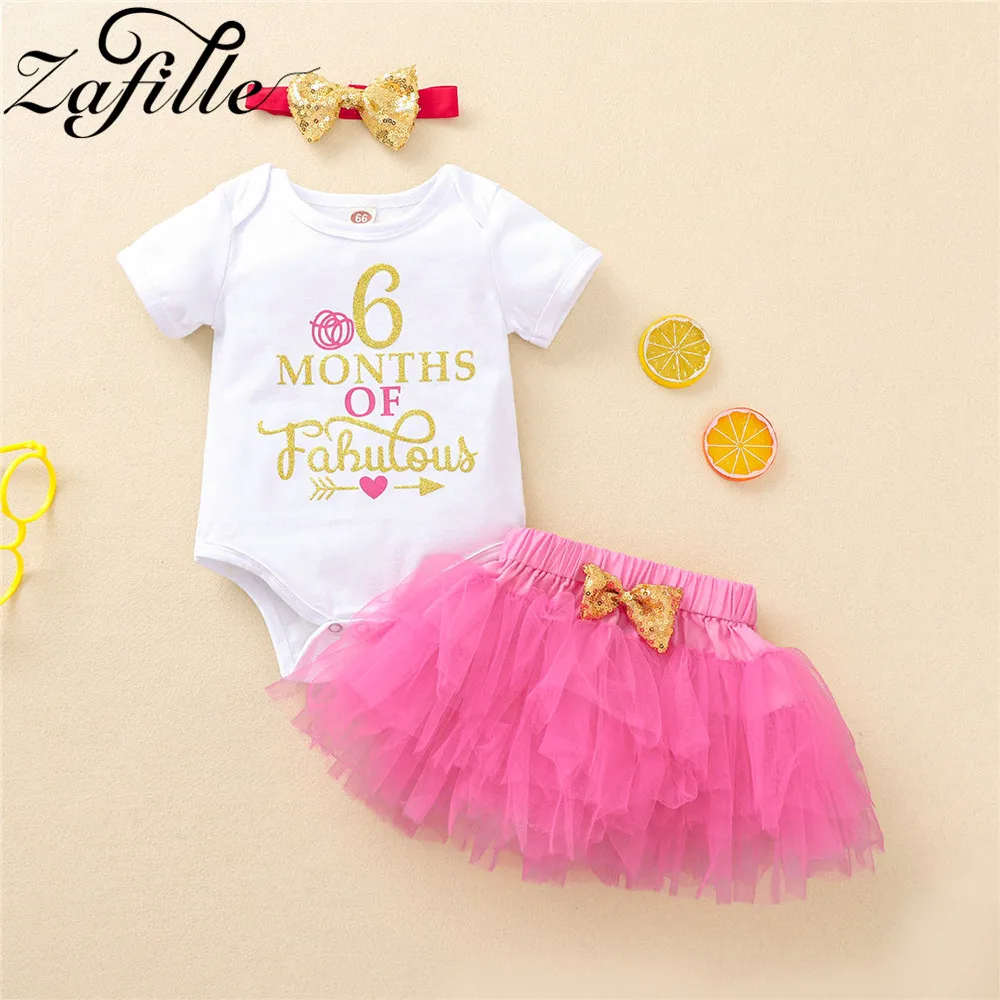 ZAFILLE/Одежда для новорожденных девочек 6 месяцев розовая пачка наряд маленьких на