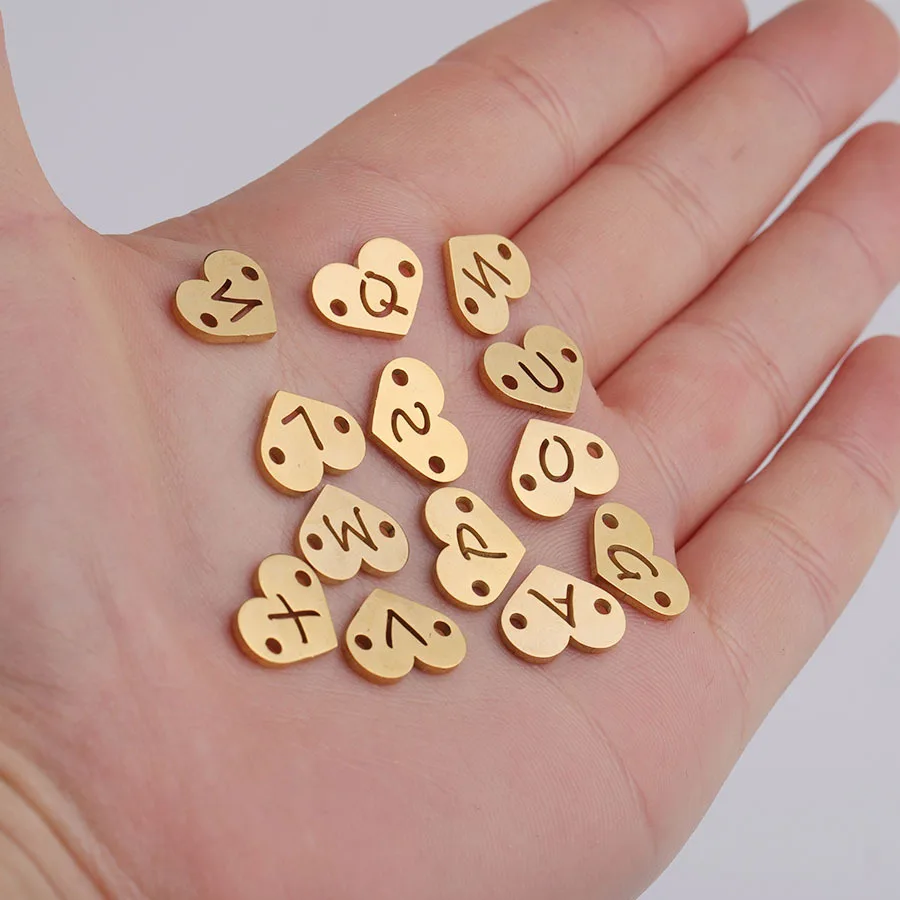 Mirror Polish Stainless Steel Heart Letter Charms Initials Alphabet Connector Metal Letter A-Z Pendant For Bracelets Necklace
Mirror Polish Stainless Steel Heart Letter Charms Initials Alphabet Connector Metal Letter A-Z Pendant For Bracelets Necklace