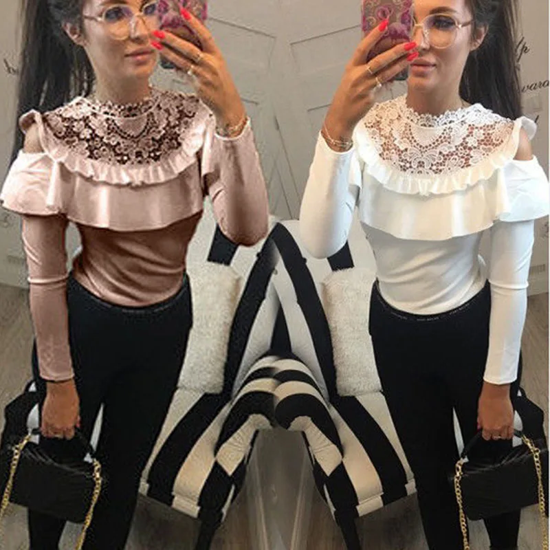 Autumn Long Sleeve Casual women Lotus Leaf Lace Neck Shirt Blouse top Fashion Women's Lace Blouse Shirt Tops
Autumn Long Sleeve Casual women Lotus Leaf Lace Neck Shirt Blouse top Fashion Women's Lace Blouse Shirt Tops