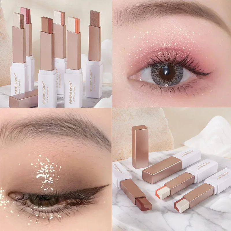 Portable Eyeshadow Stick Stereo Gradient Shimmer Double Color Eye Shadow Pen Waterproof Easy To Wear Eyeshadow Makeup
Portable Eyeshadow Stick Stereo Gradient Shimmer Double Color Eye Shadow Pen Waterproof Easy To Wear Eyeshadow Makeup