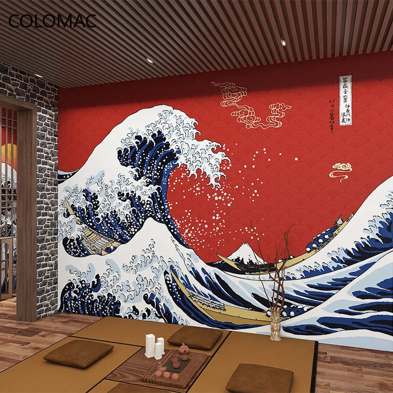 Colomac Custom 3d Hand-painted Wave Mural Wallpaper Japanese Cuisine Sushi Restaurant Restaurant Decoration for Wall Dropship 
Colomac Custom 3d Hand-painted Wave Mural Wallpaper Japanese Cuisine Sushi Restaurant Restaurant Decoration for Wall Dropship