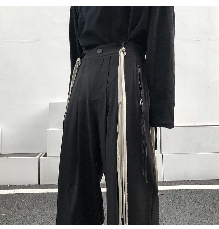 IEFB High Street Mopping Trousers Men's Fashion Ins Hip Hop Ribbon Design Causal Elastic Suit Pants Loose Wide Leg Pants 9Y5204
IEFB High Street Mopping Trousers Men's Fashion Ins Hip Hop Ribbon Design Causal Elastic Suit Pants Loose Wide Leg Pants 9Y5204